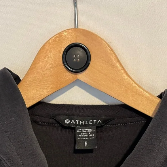 Athleta Seasoft Bubble Hem Hoodie Sweatshirt Black/Dark Gray - S - Picture 6 of 7